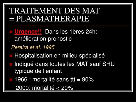 Ppt Traitement Des Microangiopathies Thrombotiques Powerpoint