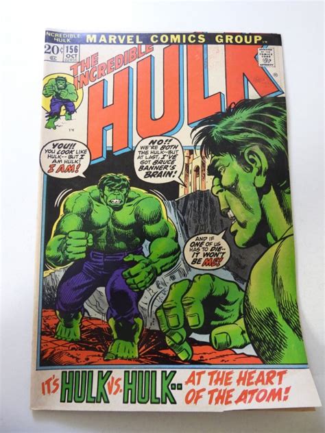 The Incredible Hulk 156 1972 VG Condition Comic Books Bronze Age