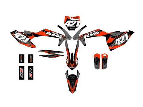 Kit déco KTM SX SXF 2016 2018 Race Gris Boutique Kit Déco Moto