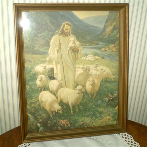 Vintage Warner Sallman Print Of Jesus The Good Shepherd 1942