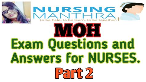 Latest Moh Exam Questions Answers For Nurses Part Updated