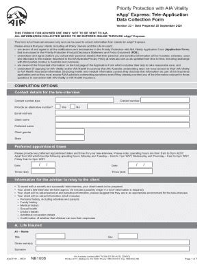 Fillable Online Tele Application Data Collection Form Fax Email Print