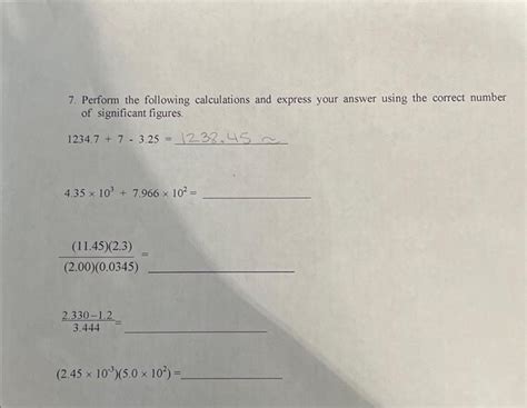 Solved Perform The Following Calculations And Express Chegg