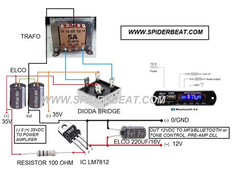 Menurunkan Tegangan 20V 25V30V 35V Menjadi 12Volt Untuk Modul USB Bluetooth