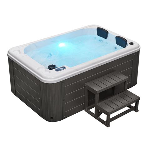 Luxury Spas Person Jet Acrylic Rectangular Standard Hot Tub With Ozonator In Gray