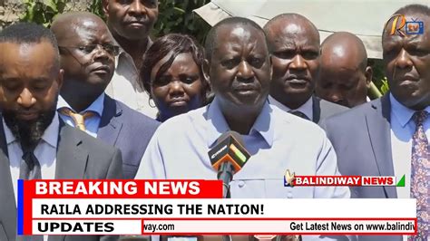 Breaking News Raila Odinga Urgent Address To The Nation Youtube