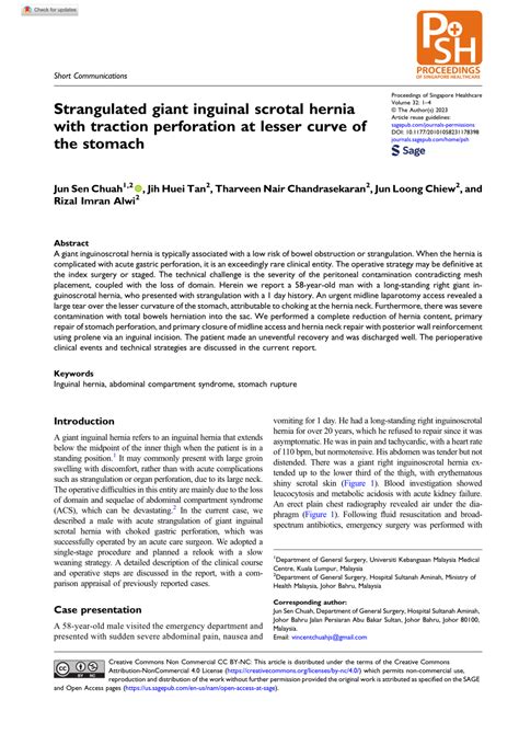 Pdf Strangulated Giant Inguinal Scrotal Hernia With Traction