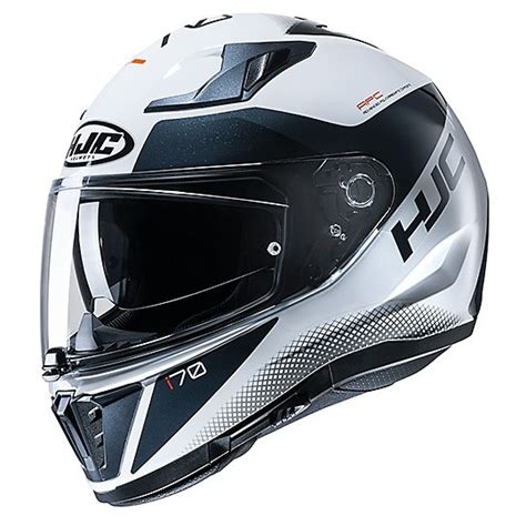 Casque de moto intégrale double visière HJC i70 TAS MC10 blanc noir