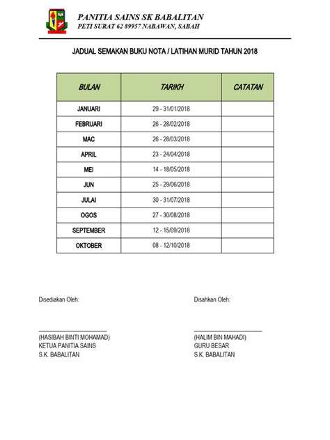 Contoh Laporan Semakan Buku Latihan Murid Pdf