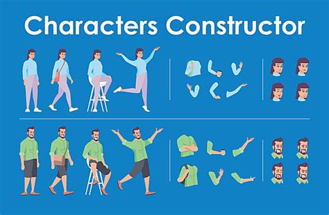 Animated Vector Characters Set With Emotions And Poses Vector, Mouth, Cartoon, Animation PNG and ...