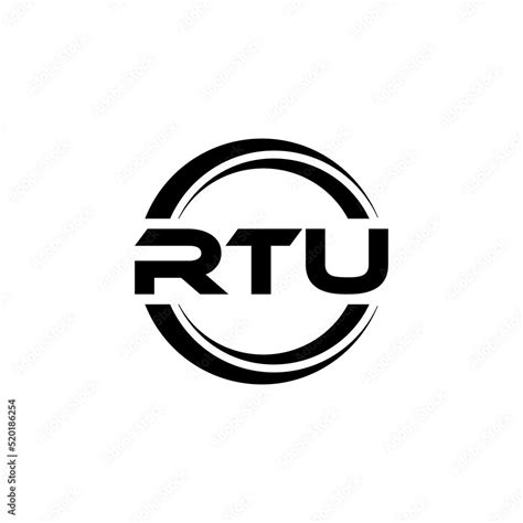 RTU letter logo design with white background in illustrator, vector ...