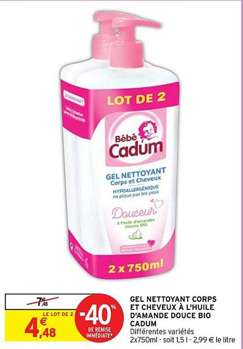 Promo Gel Nettoyant Corps Et Cheveux à L huile D amande Douce Bio Cadum