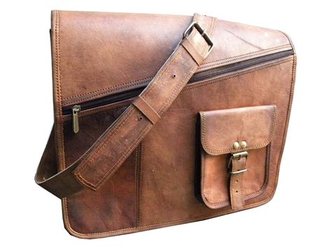 Leather Satchel Messenger Bag On Luulla