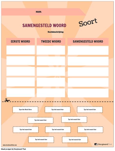 Gratis Samengestelde Woorden Voor Kinderen Werkbladen Afdrukbare Sjablonen