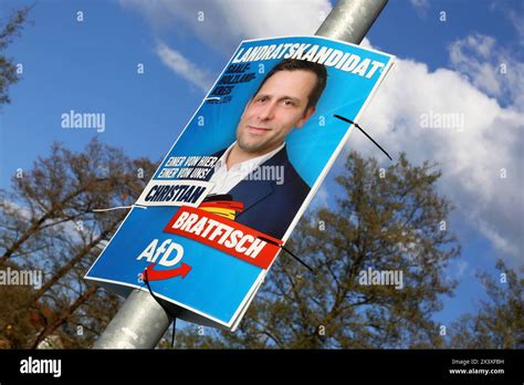 AfD Wahlplakat Landratswahl Im Saale Holzland Kreis Am 26 Mai 2024