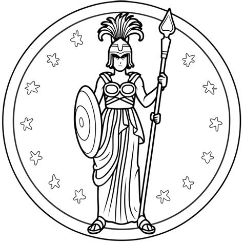 Athena Coloring Goddess Pages Greek Goddesses Drawing Hestia Desenho