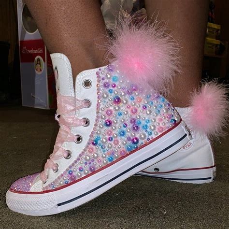 Unicorn Converse Wpuff Ball Etsy Cute Sneakers Kid Shoes