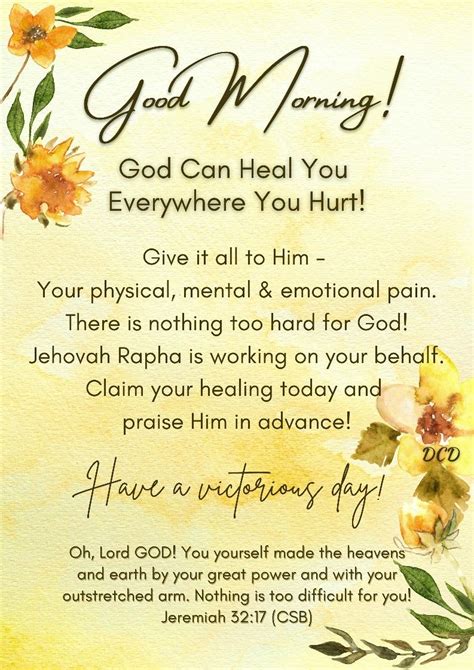 Good Morning God Can Heal You Everywhere You Hurt Artofit