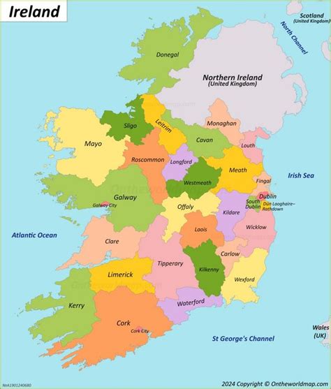 Ireland Counties Map In 2024 County Map Galway City Ireland