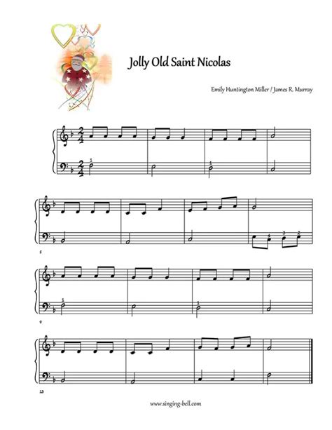 Jolly Old Saint Nicholas Piano Sheet Music Tutorial Video