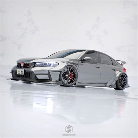 Grown Up 2023 Honda Civic Type R Still Enjoys A CGI Slammed Widebody