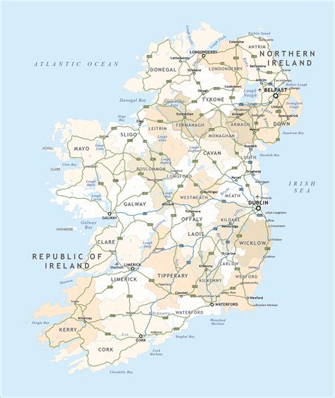 Free Printable Map Of Ireland