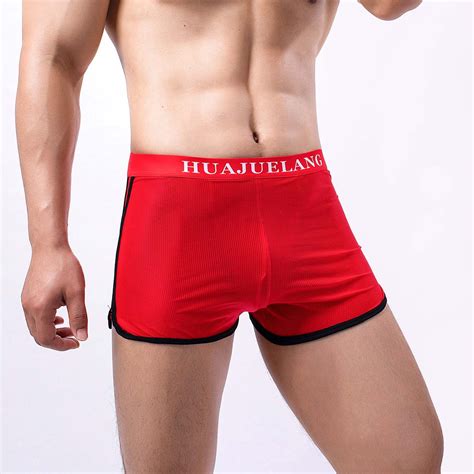 Naughtyhood Cute Underwear Mens Three Points Shorts Mesh Sexy