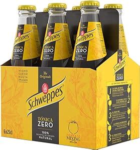 Schweppes Tónica Zero Sin Azúcar ni Calorías Vidrio Pack 6x25cl