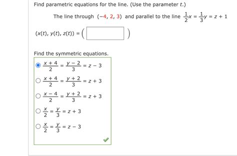 Solved Find Parametric Equations And Symmetric Equations For Chegg