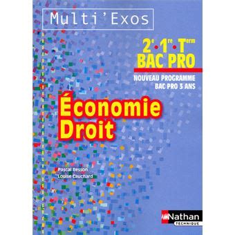 Economie Droit 2e 1ere Term Bac Pro Pochette Multi Exos Livre De L