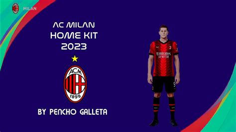 AC MILAN HOME KIT 2023 SERIE A PES 2021 PS4 YouTube