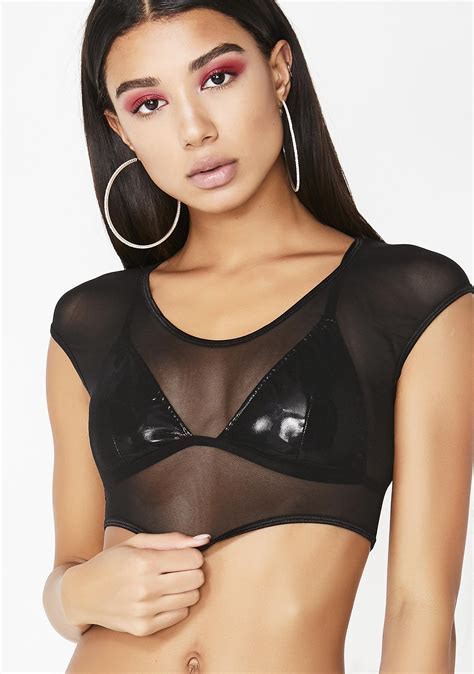 Holiday Sheer Mesh Crop Top Dolls Kill