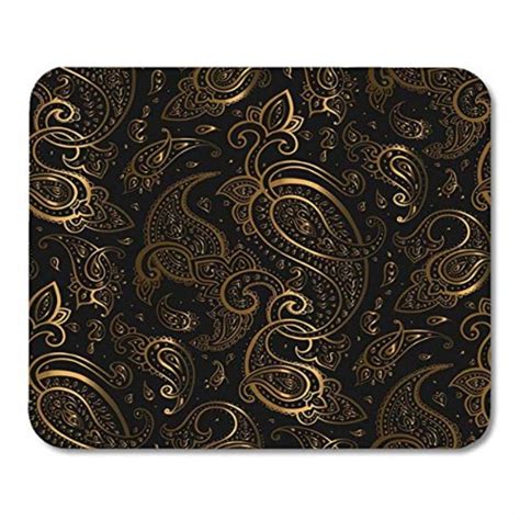 10 X 12 Mouse Pads Gold Paisley Beautiful Golden Elegant Vintage