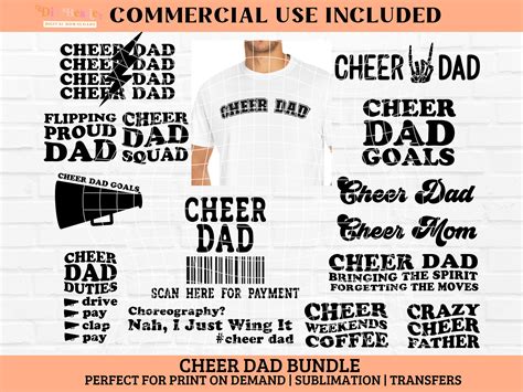 Cheer Dad Svg Png Bundle Retro Groovy Lightening Bolt Mom Mama Shirt