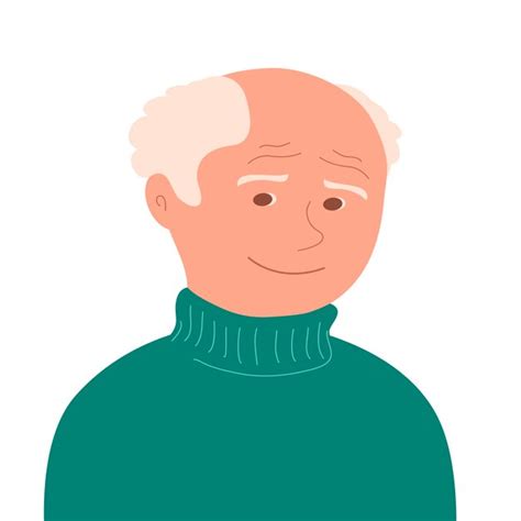 Premium Vector | Portrait of a old man with a happy smile