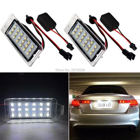 2 x Car LED Number License Plate Lights Lamp Frame 12V White SMD LED ...