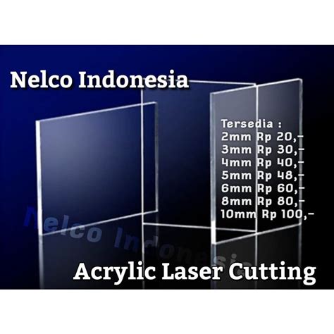 Jual Acrylic Akrilik Bening Custom Laser Cutting Clear Transparan