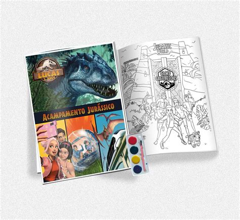 Kit De Colorir Aquarela Jurassic World Acampamento Jur Ssico