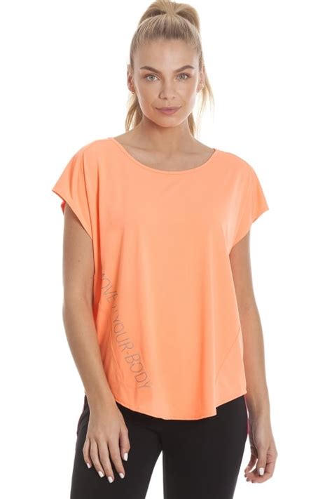 Ex Decathlon Womens Vibrant Orange Short Sleeve Sports T Shirt