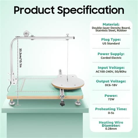 W Hot Wire Foam Cutter Working Table Tool Sponge Styrofoam Cutting Machine New Ebay