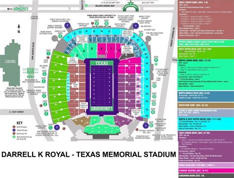 Darrell K RoyalTexas Memorial Stadium Seating Chart With Rows And Seat