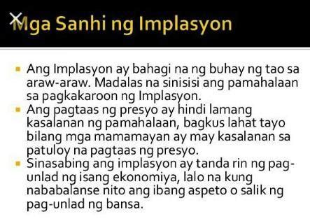 Paano Nagkakaroon Ng Implasyon Brainly Ph