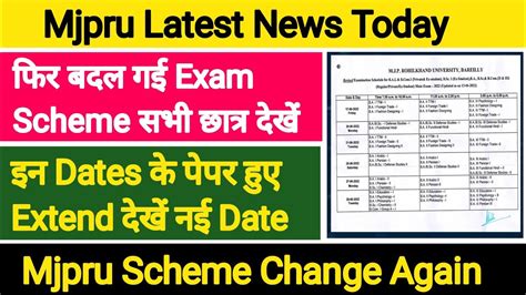 Mjpru News Today Mjpru Scheme Change Mjpru Exam News Today