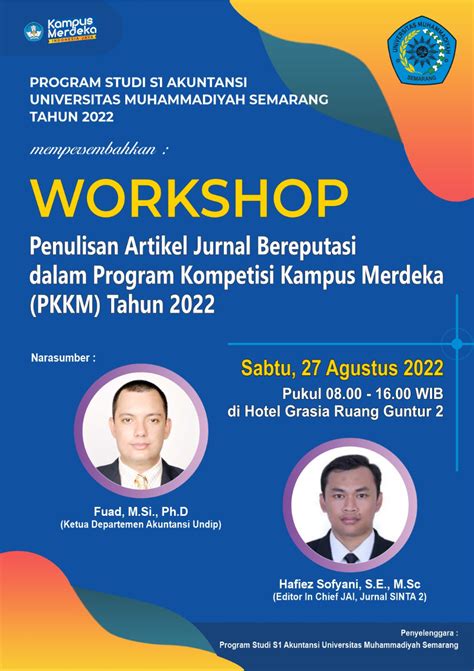 Posdig Workshop Penulisan Artikel Pada Jurnal Bereputasi S1 Akuntansi