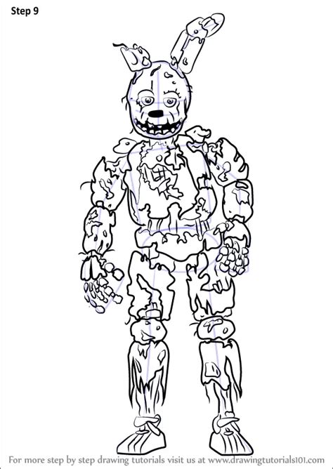 Learn How To Draw Springtrap From Five Nights At Freddy S Five Nights