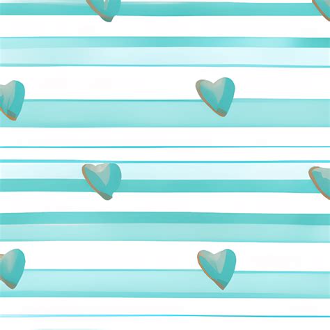 Vintage Romantic Aqua Heart Stripe Wrapping Paper · Creative Fabrica