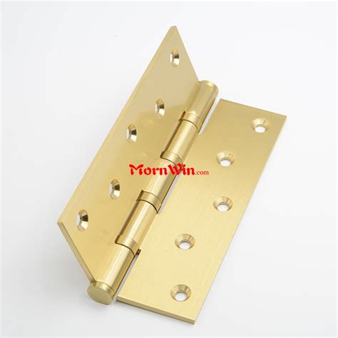 6 Inch Solid Brass Ball Bearing Heavy Duty Satin Brass Door Hinge