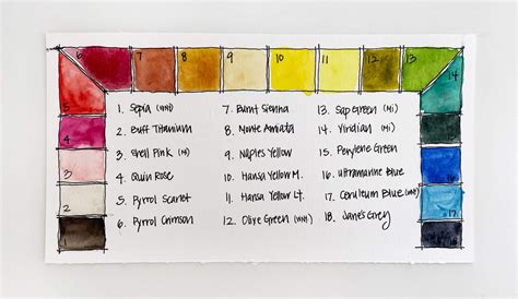 My 18 Color Watercolor Palette 2022 Susan Chiang