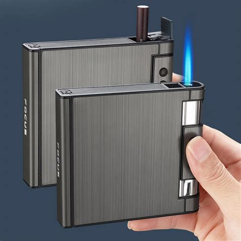 Metal Cigarette Case Lighter Large Capacity Cigarette Case With