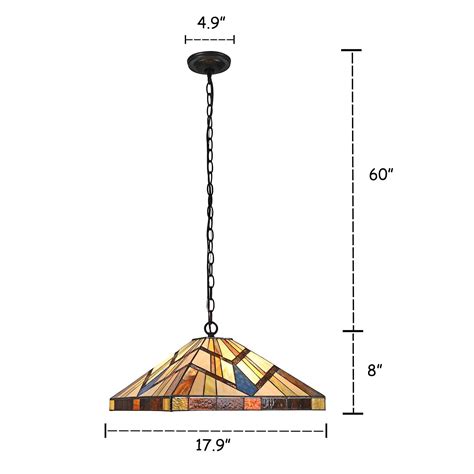 Capulina Tiffany Pendant Light 2 Light 18 Stained Glass Shade Hanging